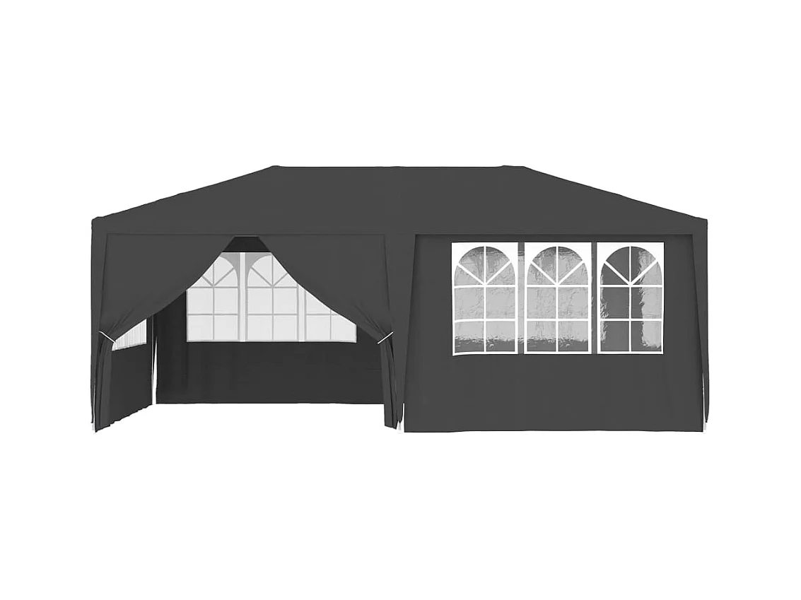 Tonnelle -Tente de réception et parois latérales 4x6 m Anthracite 90 g/m² FR908918