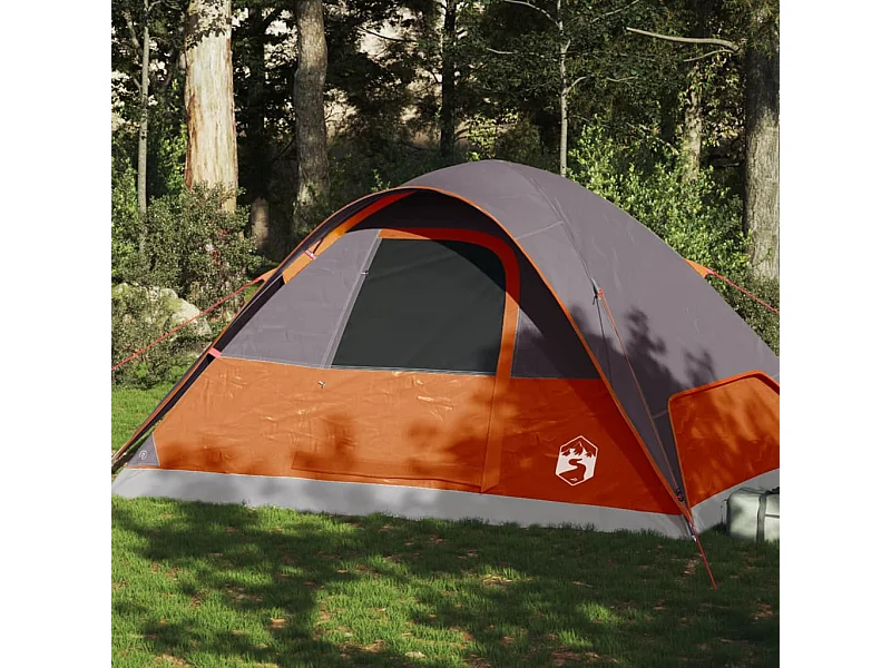 Tienda familiar con cúpula para 6 personas impermeable naranja ES944456