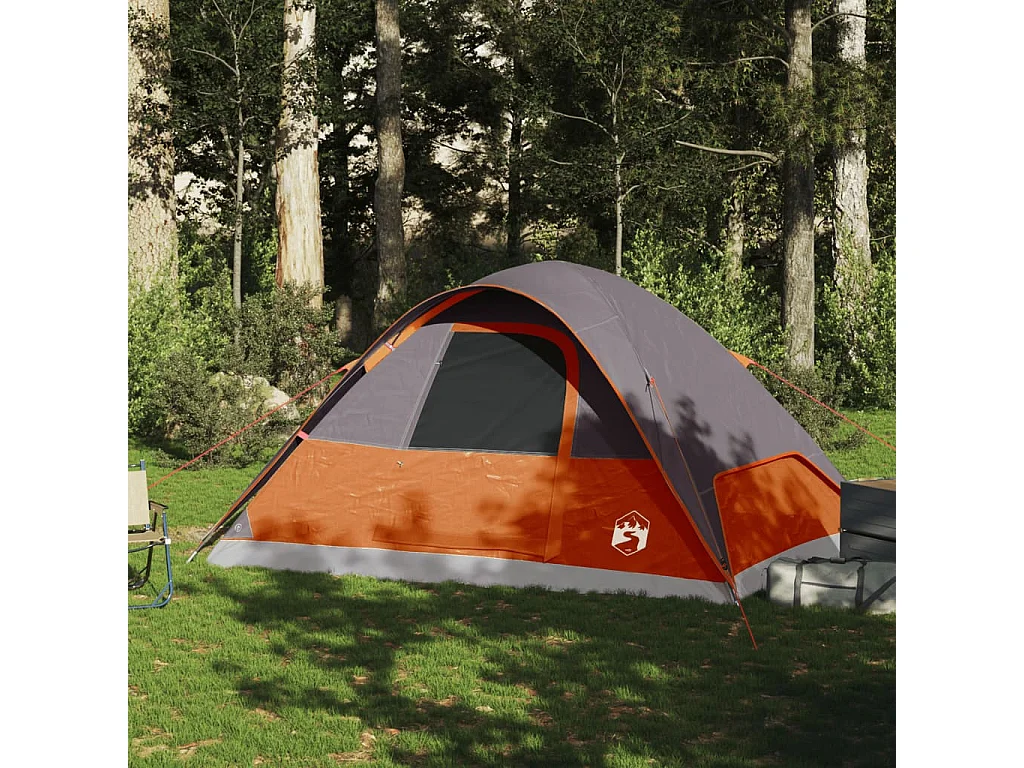 Tonnelle -Tente familiale à dôme 6 personnes orange imperméable FR479083