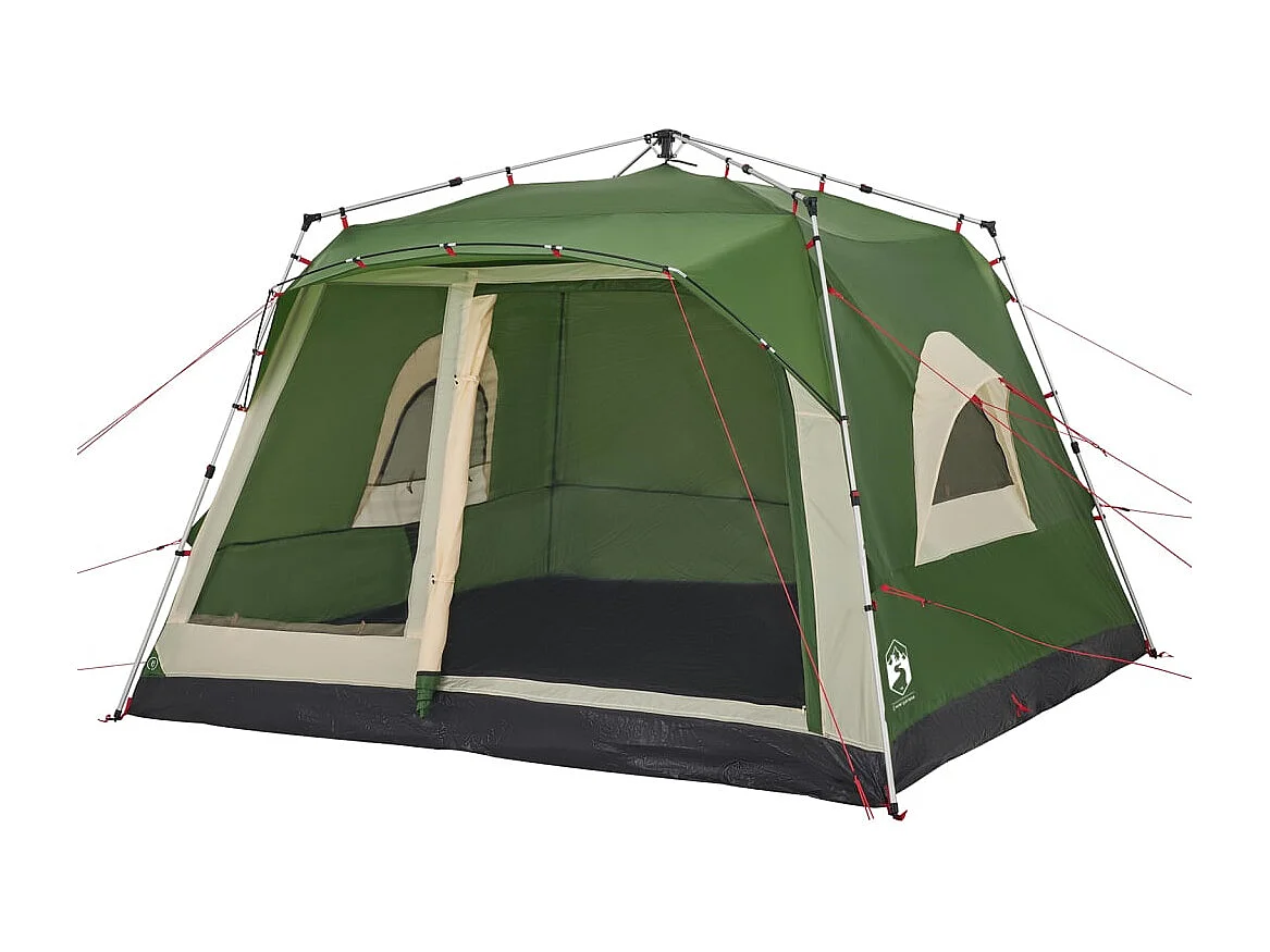 Tonnelle -Tente familiale cabine 7 personnes vert dégagement rapide FR467816