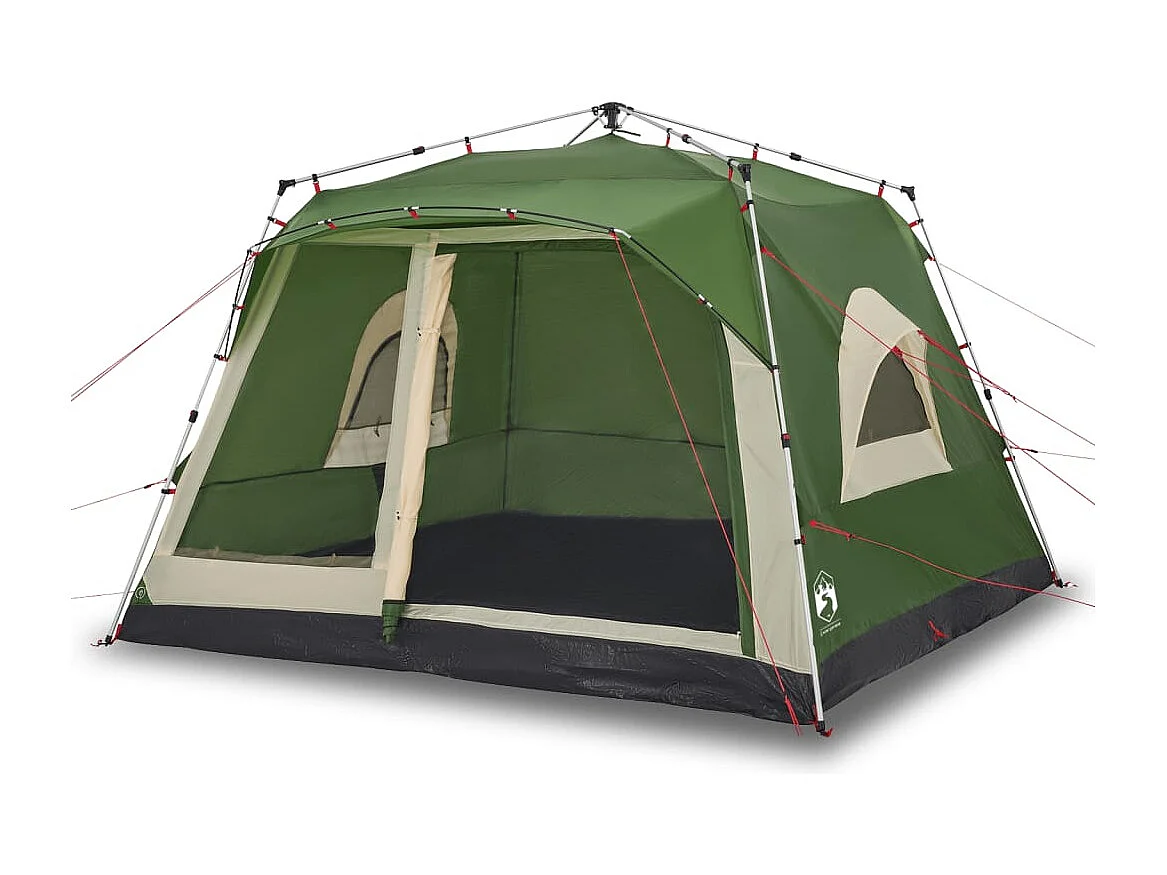 Tonnelle -Tente familiale cabine 7 personnes vert dégagement rapide FR467816