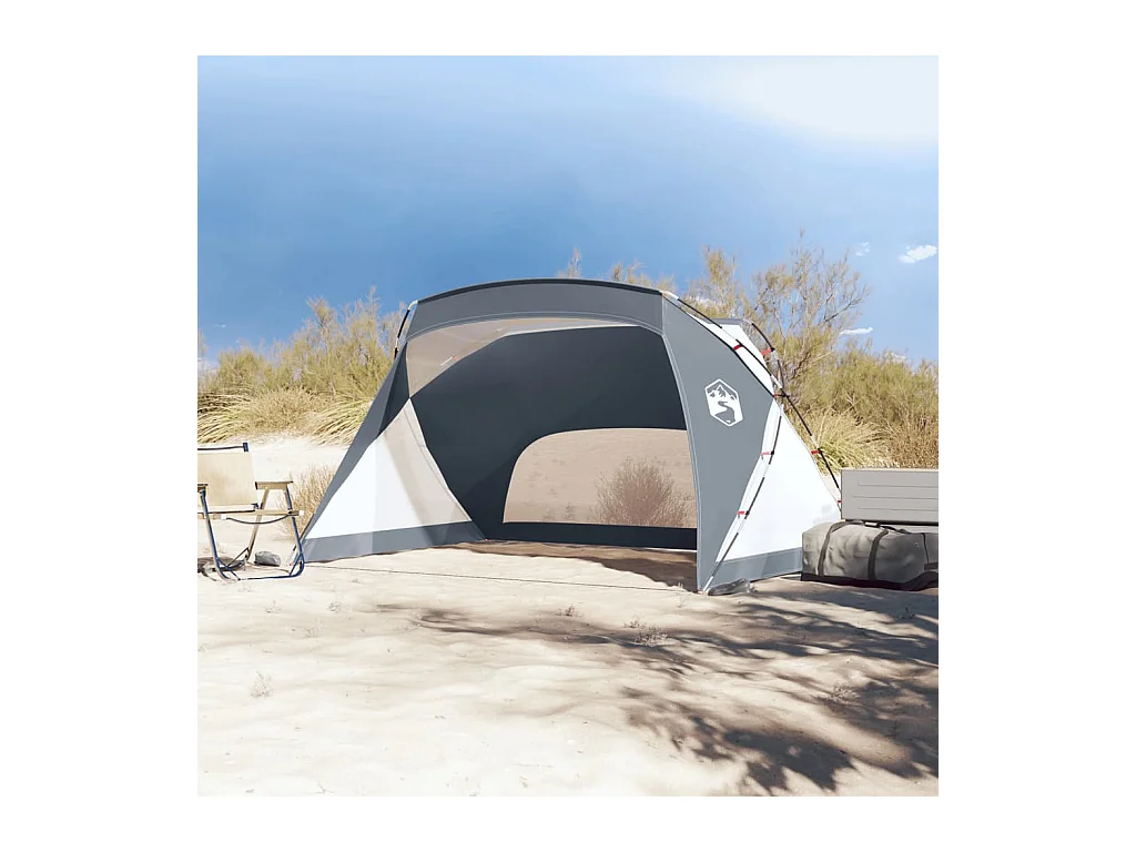 Tonnelle -Tente de plage gris 274x178x170/148 cm 185T polyester FR638837