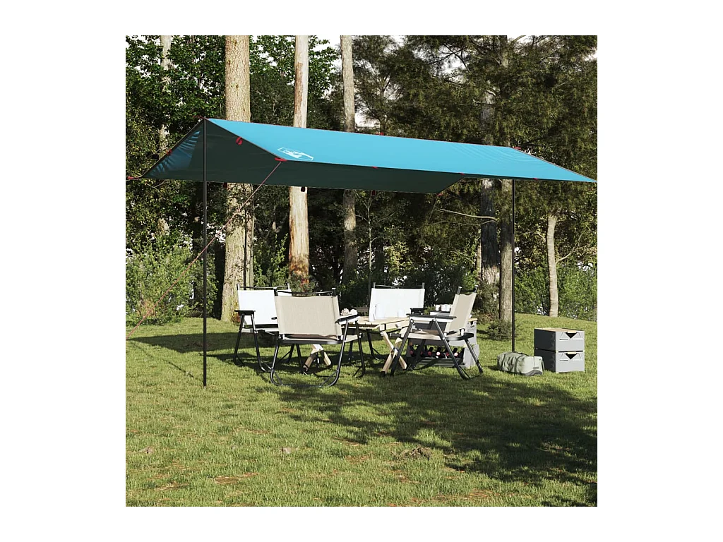 Tonnelle- Bâche de camping bleu 500x294 cm imperméable FR109655