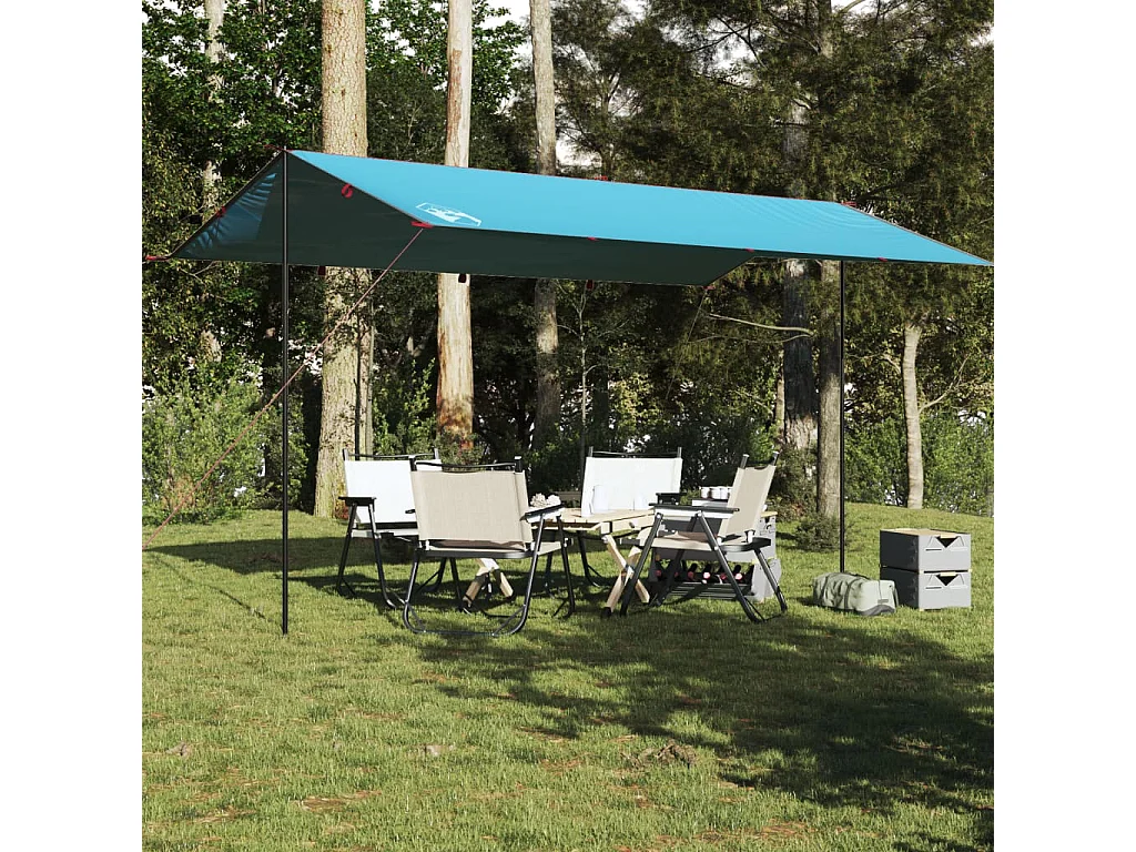 Tonnelle- Bâche de camping bleu 500x294 cm imperméable FR109655