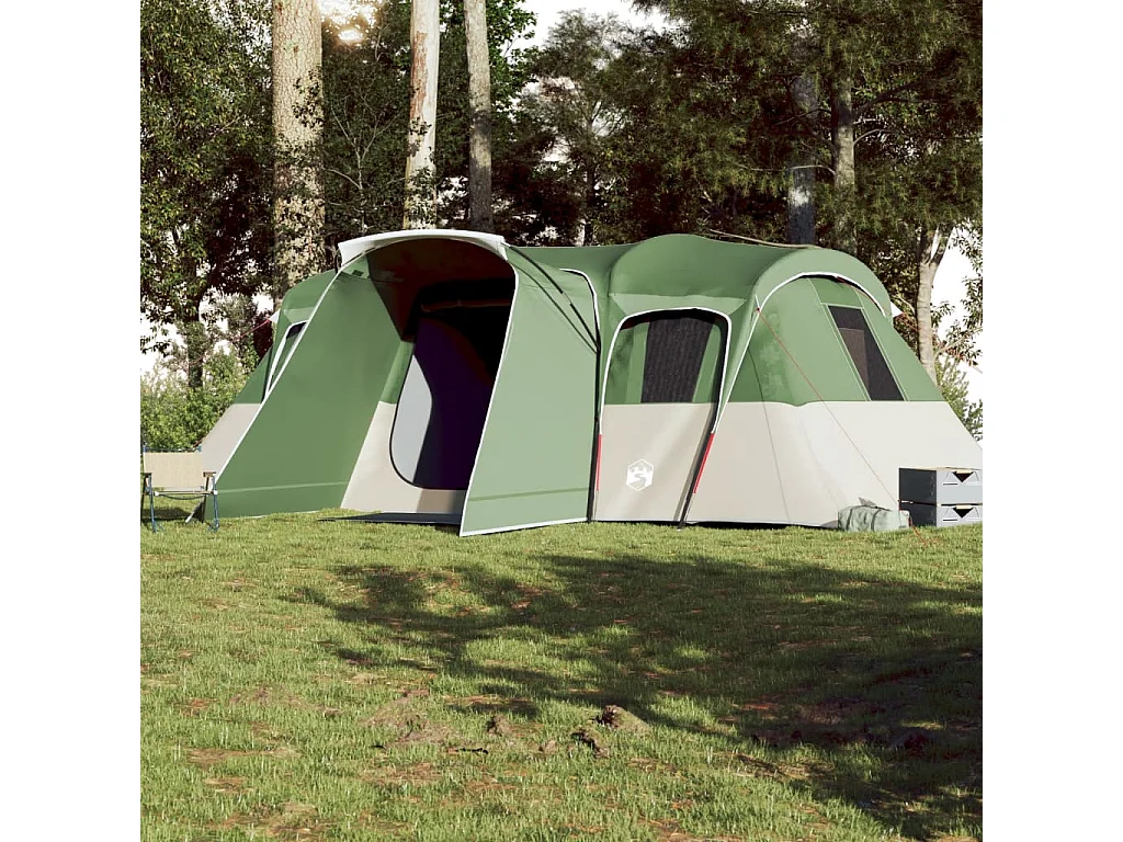 Tonnelle -Tente familiale tunnel 16 personnes vert imperméable FR746726