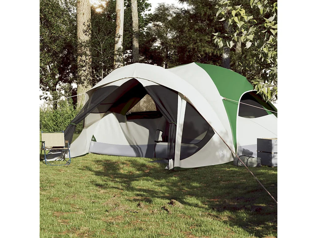 Tenda familiar estilo cabana para 6 pessoas impermeável verde PT592046