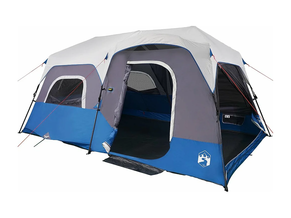 Tenda familiar c/ LED 9 pessoas libertação rápida azul-claro PT844514