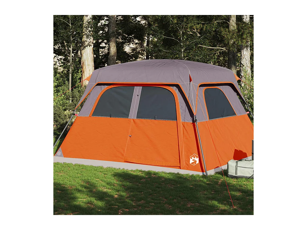 Tonnelle -Tente de cabine familiale 6 personnes orange imperméable FR555714
