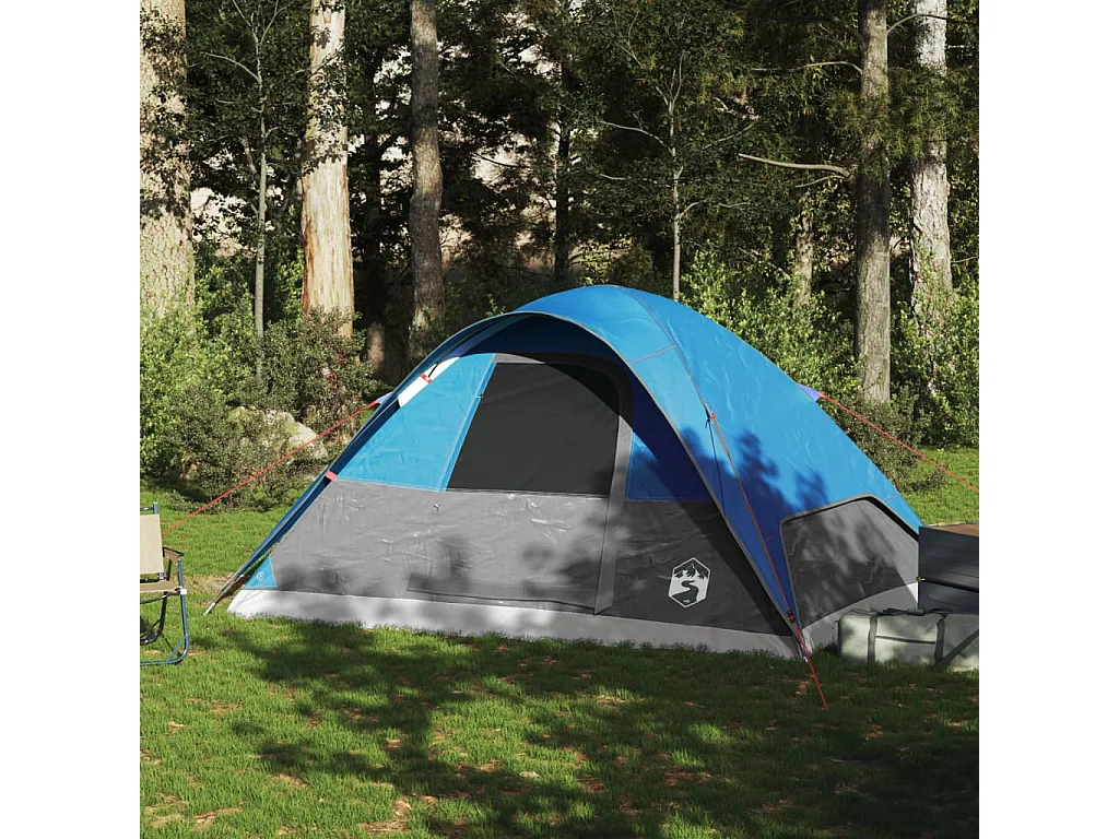 Tenda familiar em cúpula para 6 pessoas impermeável azul PT145798