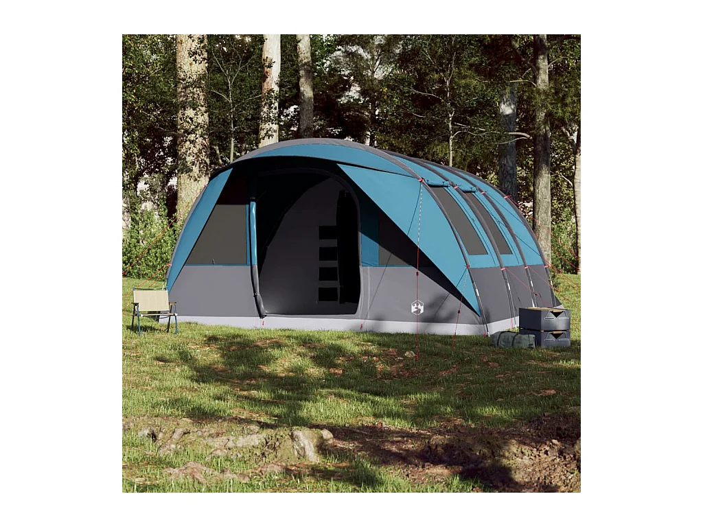 Tonnelle -Tente familiale tunnel 7 personnes bleu imperméable FR972486