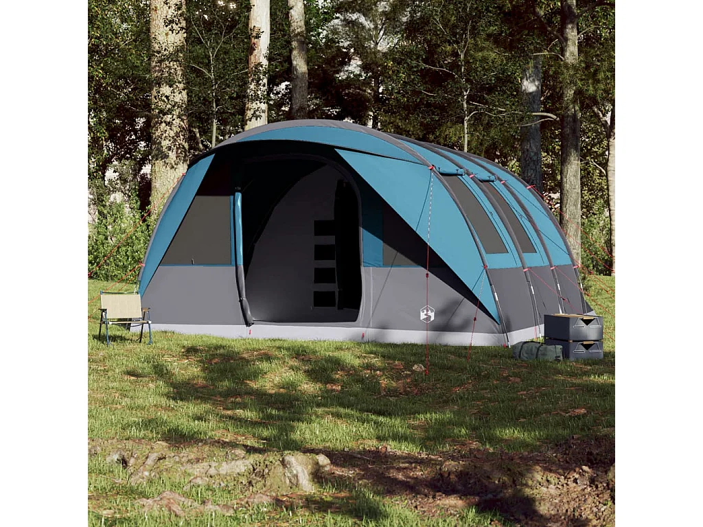 Tonnelle -Tente familiale tunnel 7 personnes bleu imperméable FR972486