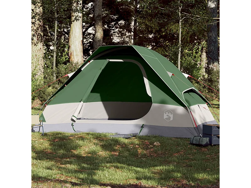 Tenda familiar em cúpula para 6 pessoas impermeável verde PT756301