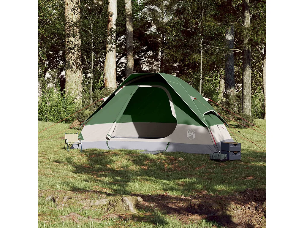 Tenda familiar em cúpula para 6 pessoas impermeável verde PT756301