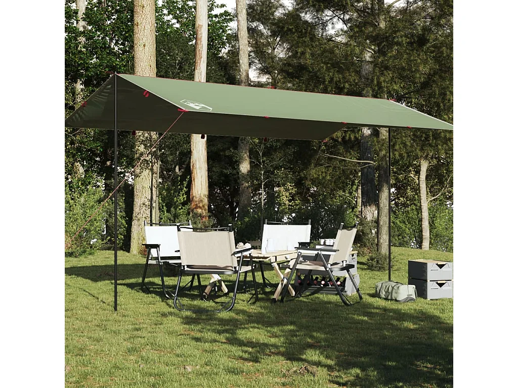 Lona de camping impermeable verde 500x294 cm ES332867