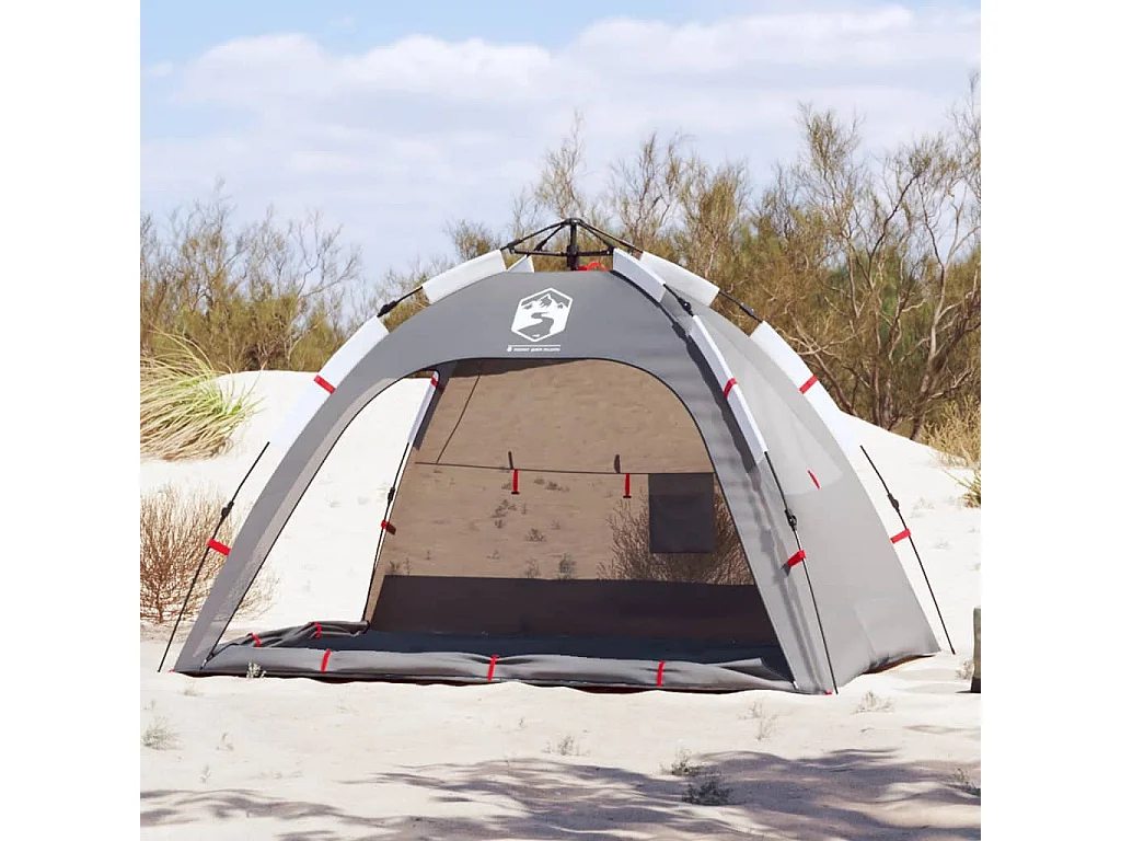 Tenda praia 2 pessoas libertação rápida impermeável cinzento PT116773