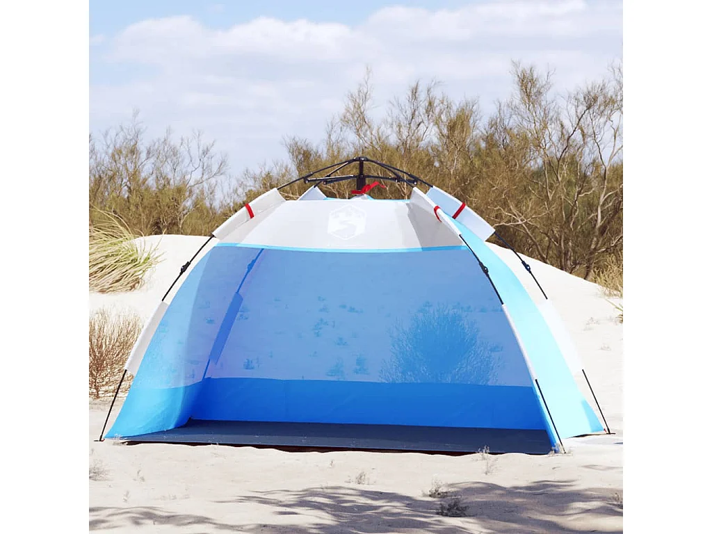 Tienda de playa 2 personas impermeable apertura rápida azul ES477316