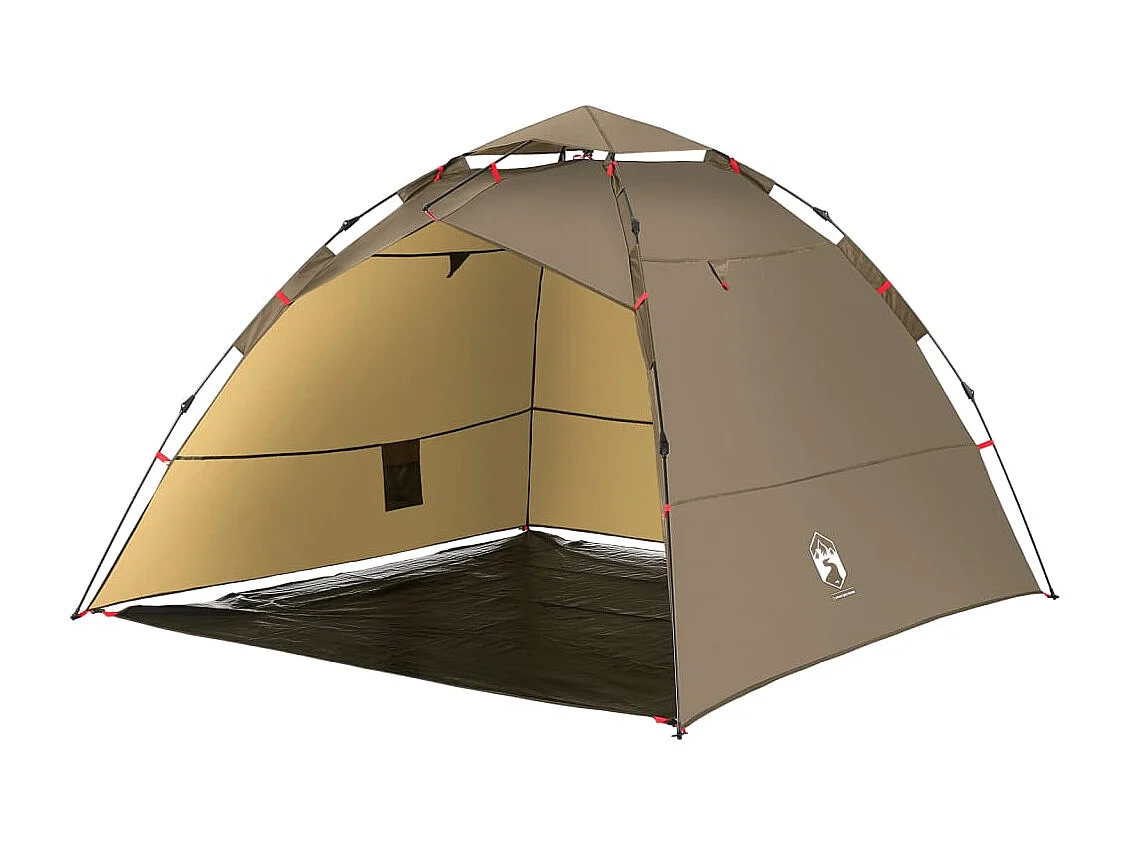 Tonnelle -Tente de pêche 4 personnes marron libération rapide FR131778