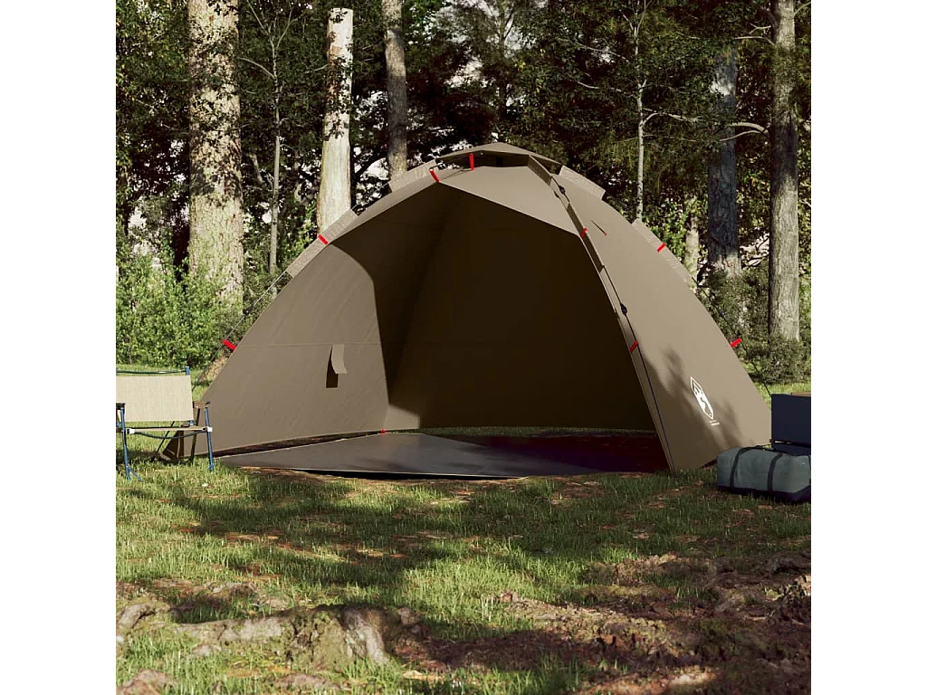 Tonnelle -Tente de pêche 4 personnes marron libération rapide FR131778