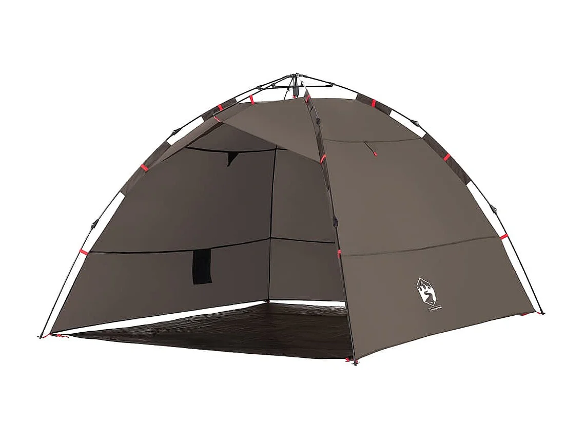 Tonnelle -Tente de pêche 4 personnes marron libération rapide FR131778