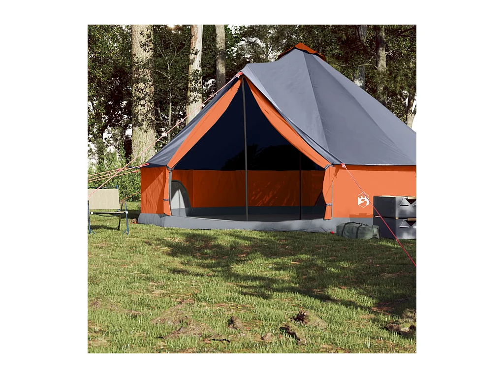 Tonnelle -Tente familiale tipi 8 personnes gris et orange imperméable FR413508