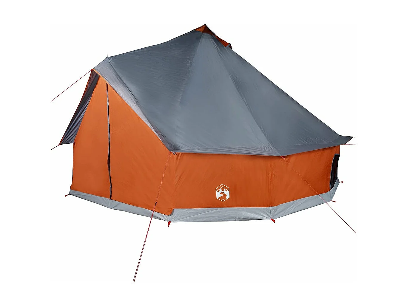 Tenda familiar tipi para 8 pessoas impermeável cinza/laranja PT156046
