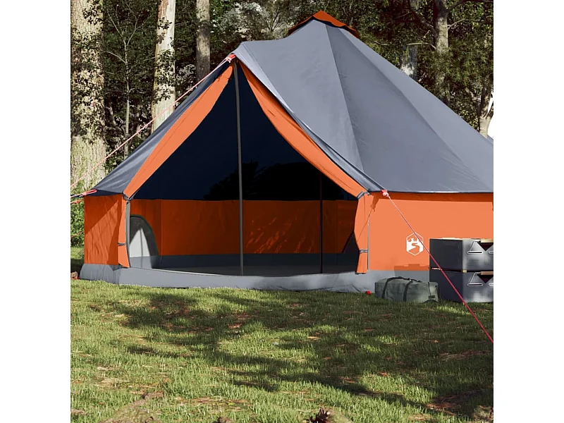 Tienda familiar tipi para 8 personas impermeable gris naranja ES657559