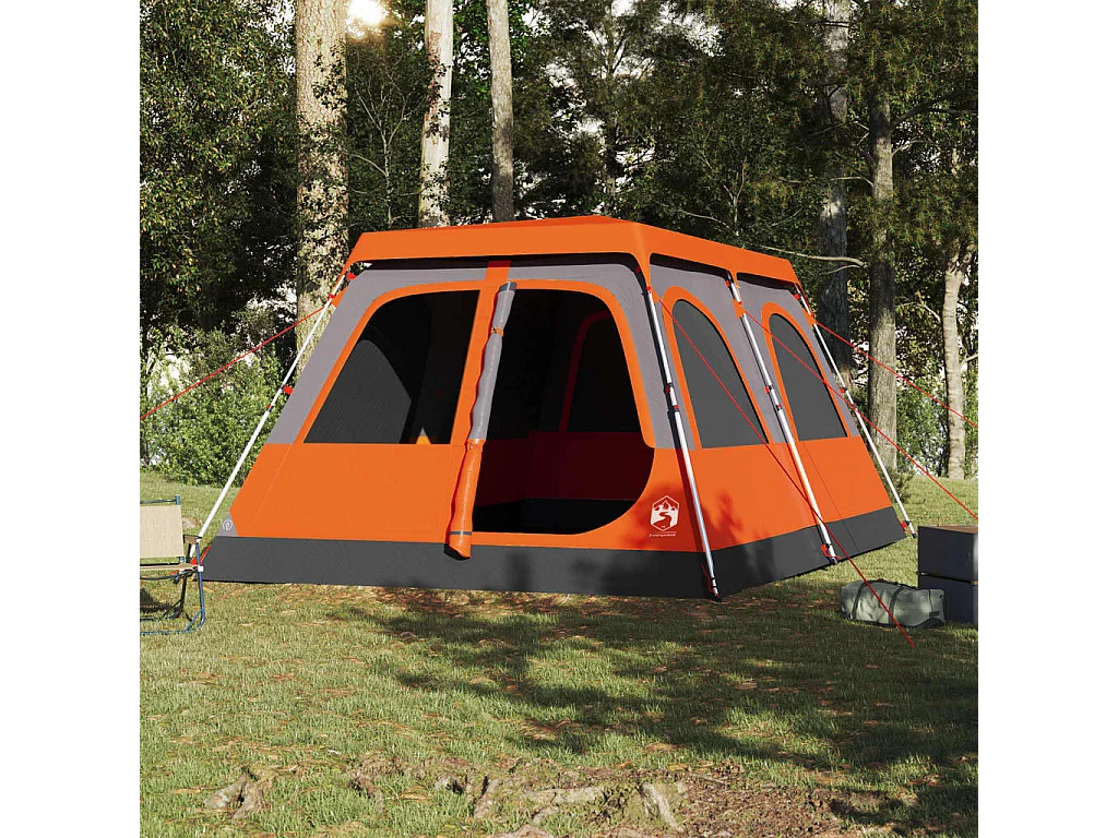 Tenda familiar cúpula 10pessoas libertação rápida cinza/laranja PT987553