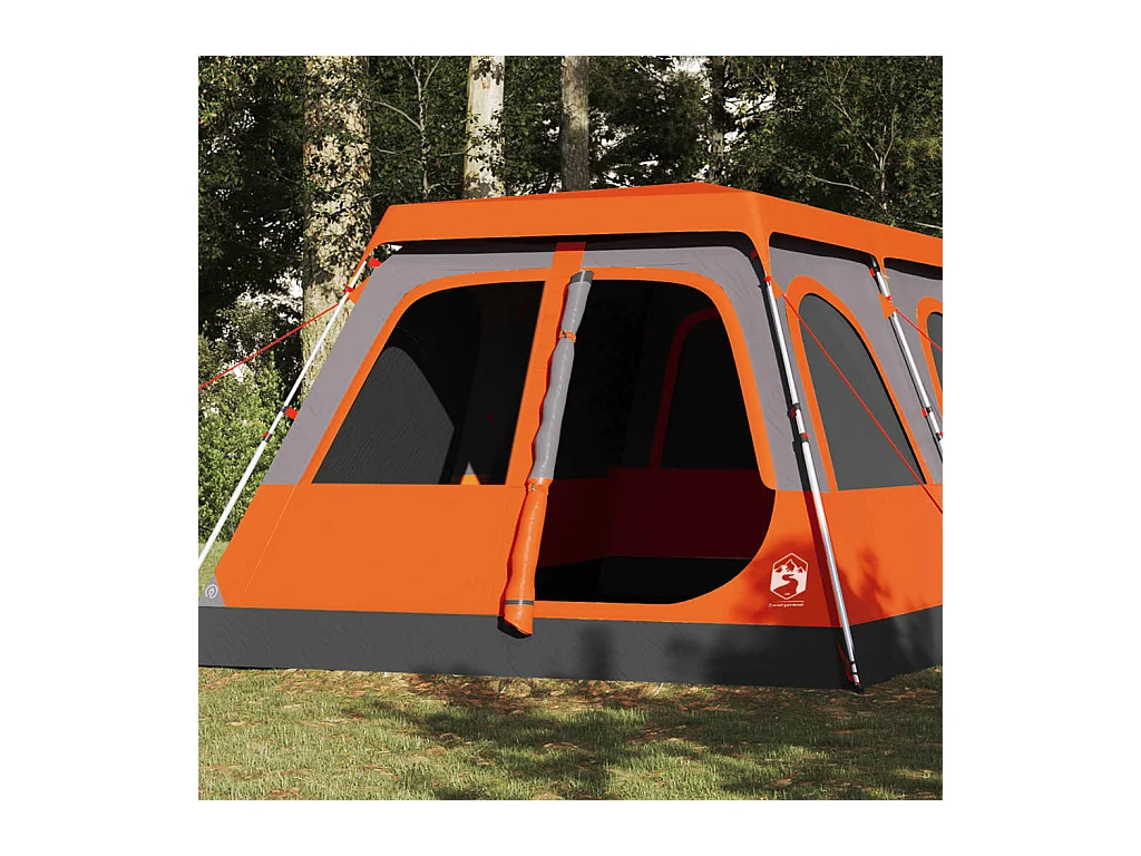 Tonnelle -Tente familiale dôme 10 personnes gris orange libération rapide FR803428