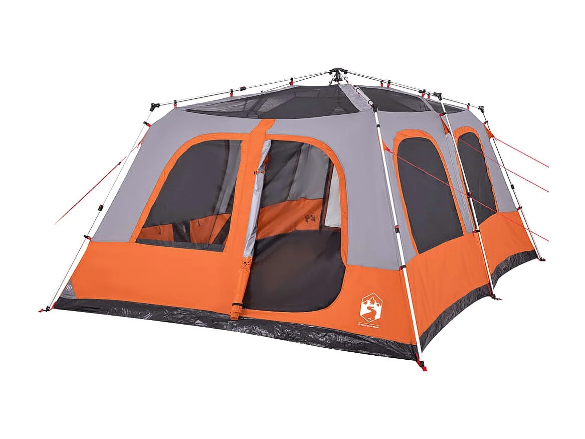 Tonnelle -Tente familiale dôme 10 personnes gris orange libération rapide FR803428