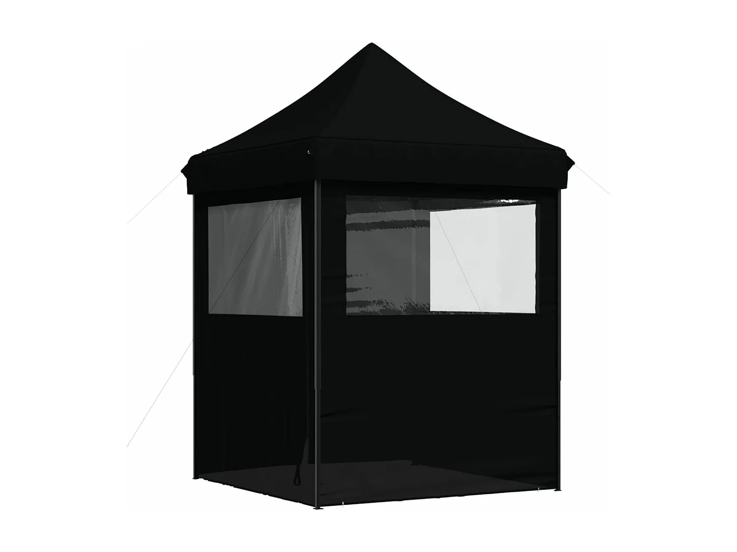 Partytent inklapbaar pop-up met 4 zijwanden zwart BE566535