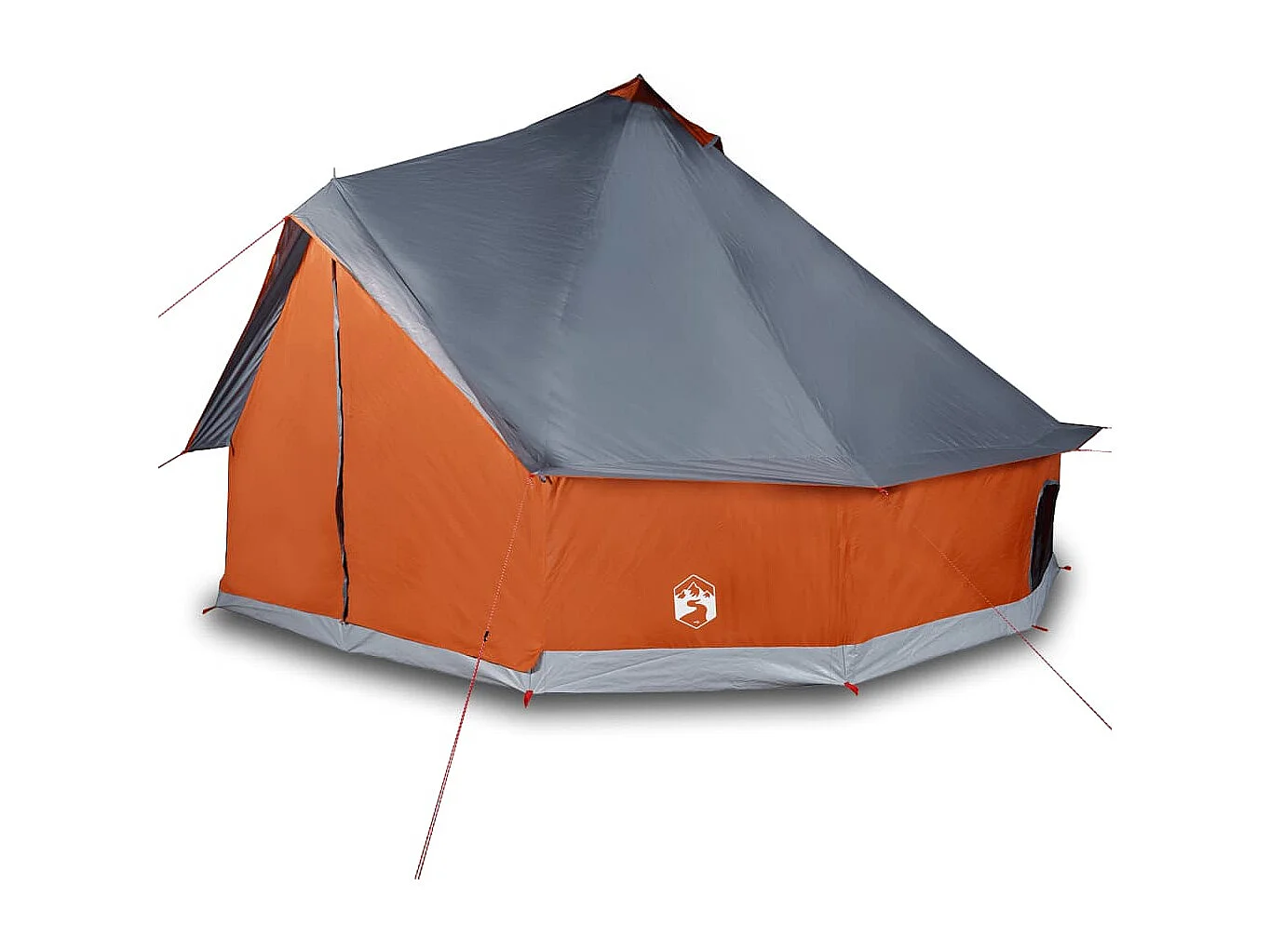 Tonnelle -Tente familiale tipi 12 personnes gris et orange imperméable FR255006