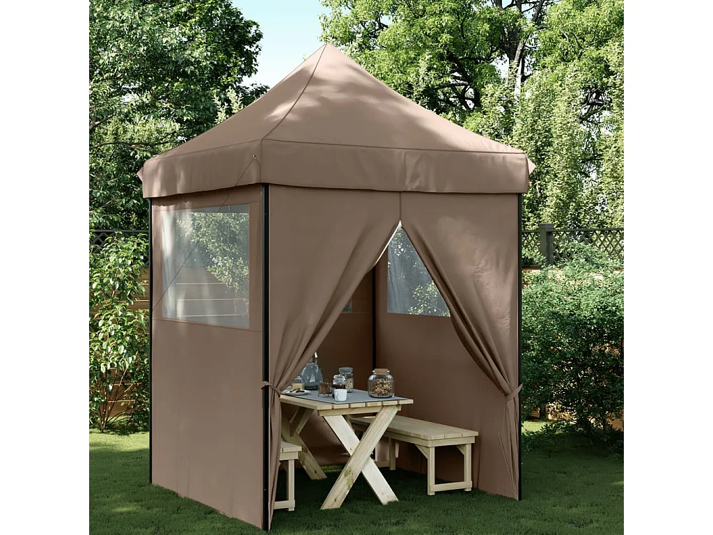 Tonnelle -Tente de réception pliable escamotable avec 4 parois latérales FR800883