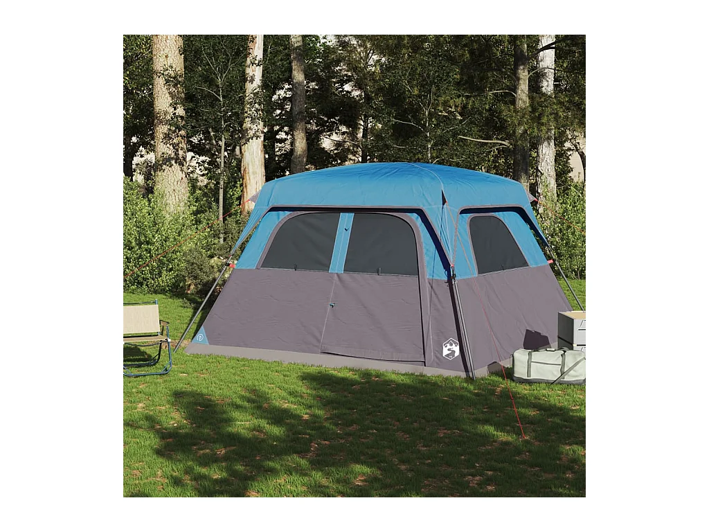 Tonnelle -Tente de cabine familiale 6 personnes bleu imperméable FR951565