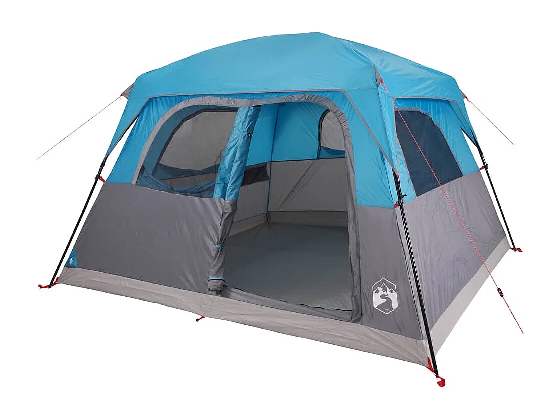 Tenda familiar estilo cabana para 6 pessoas impermeável azul PT259883