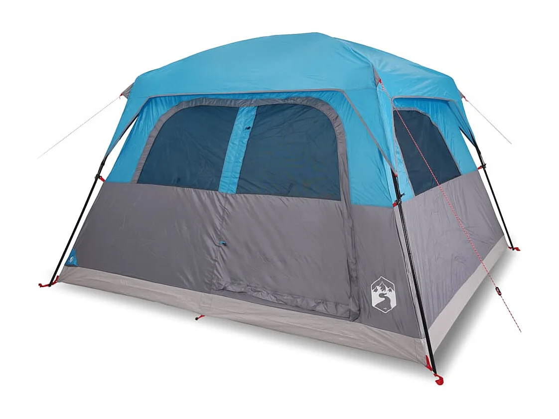 Tenda familiar estilo cabana para 6 pessoas impermeável azul PT259883