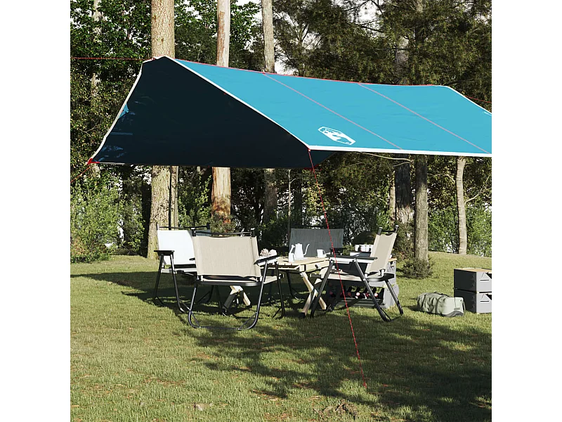 Lona de campismo 420x440 cm impermeável azul PT285293