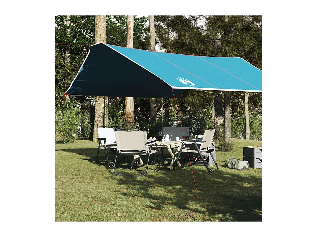 Tonnelle- Bâche de camping bleu 420x440 cm imperméable FR555662