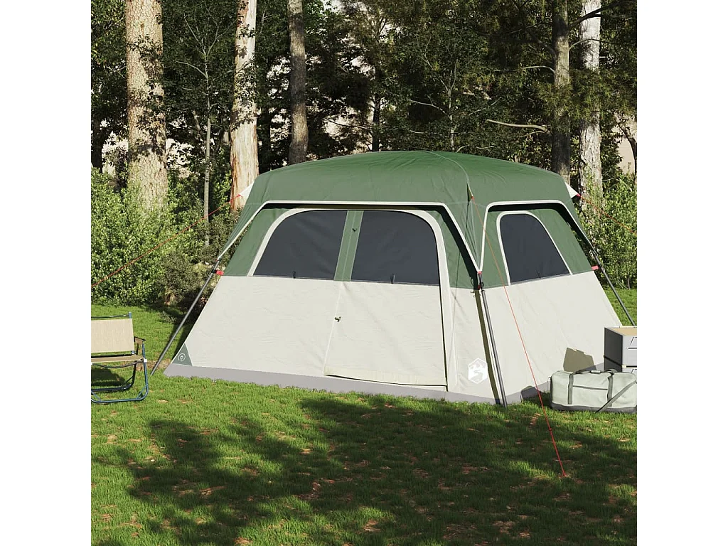 Tonnelle -Tente de cabine familiale 6 personnes vert imperméable FR308139