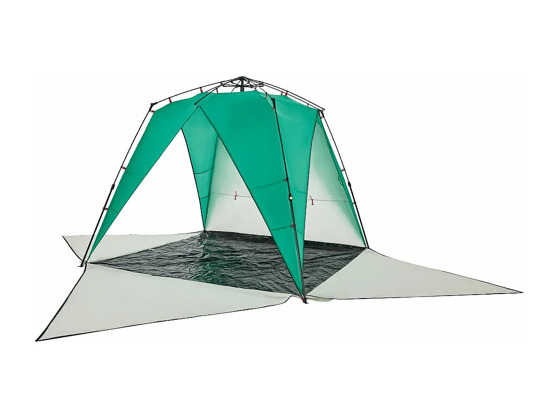 Tenda praia 4 pessoas libertação rápida impermeável verde mar PT529526