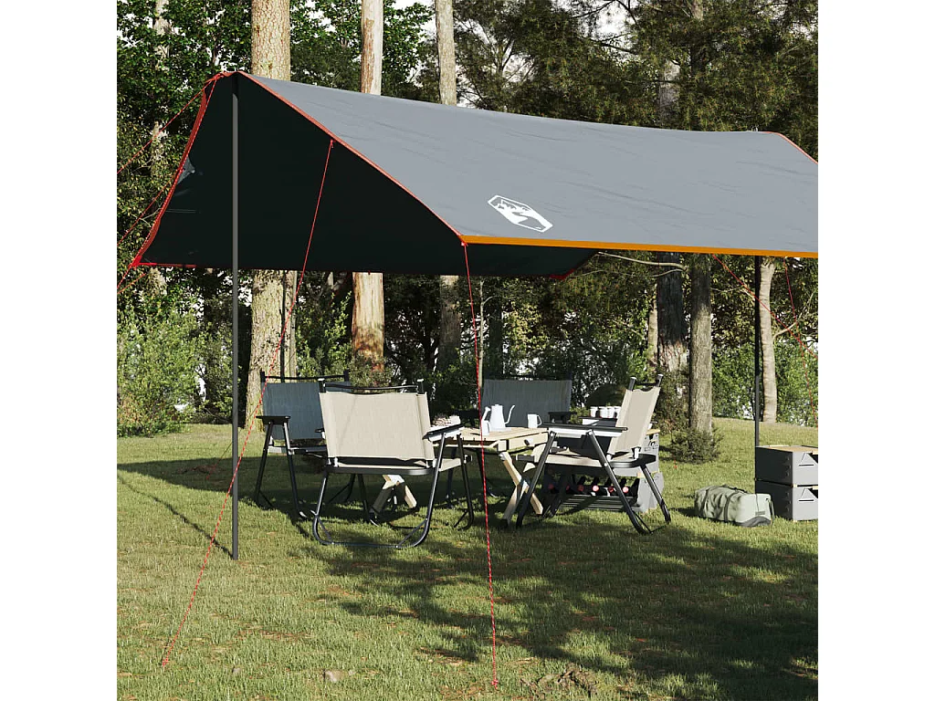 Lona de camping impermeable naranja 460x305x210 cm ES398692