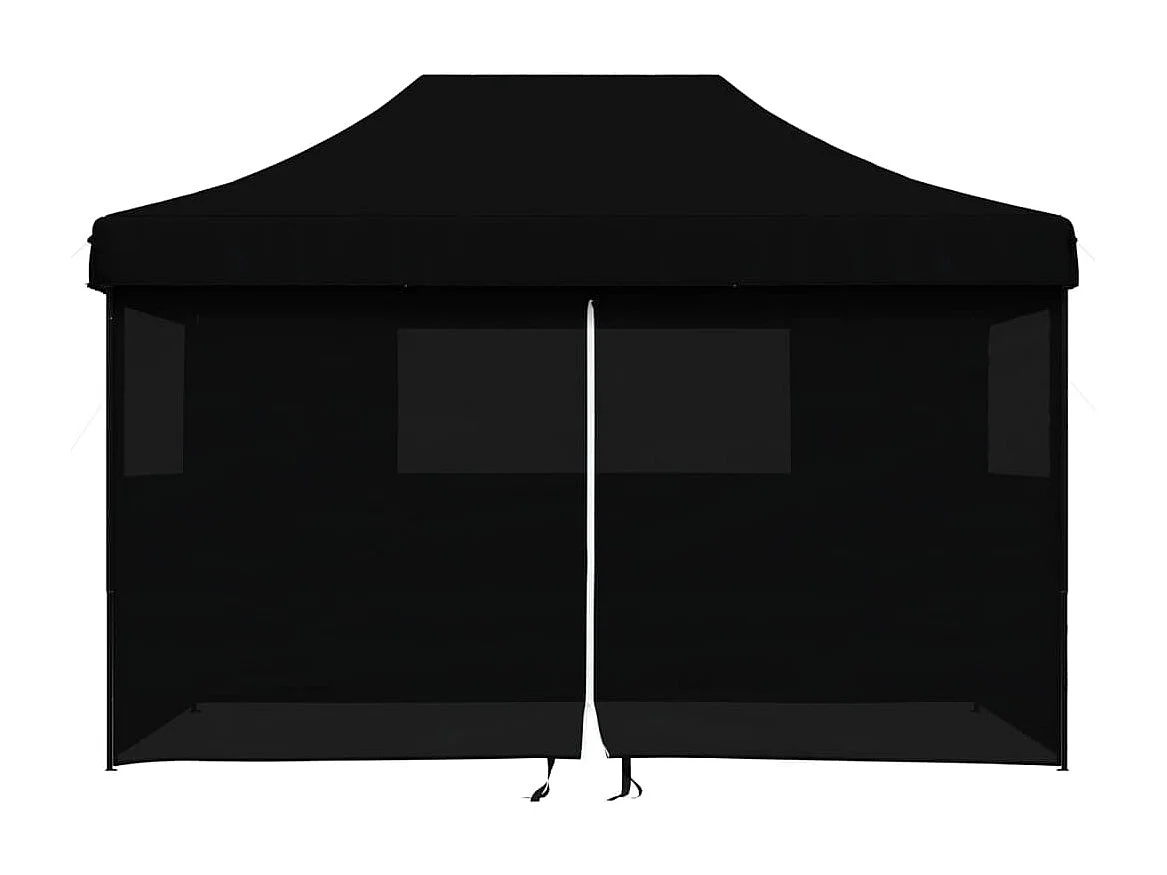 Tonnelle -Tente de réception pliable escamotable 4 parois latérales noir FR514004
