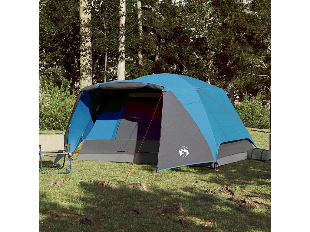 Tenda familiar c/ avançado para 6 pessoas impermeável azul PT866797