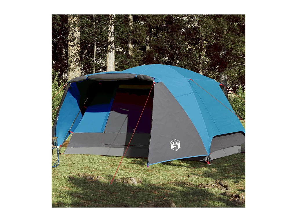 Tonnelle -Tente familiale avec porche 6 personnes bleu imperméable FR393870