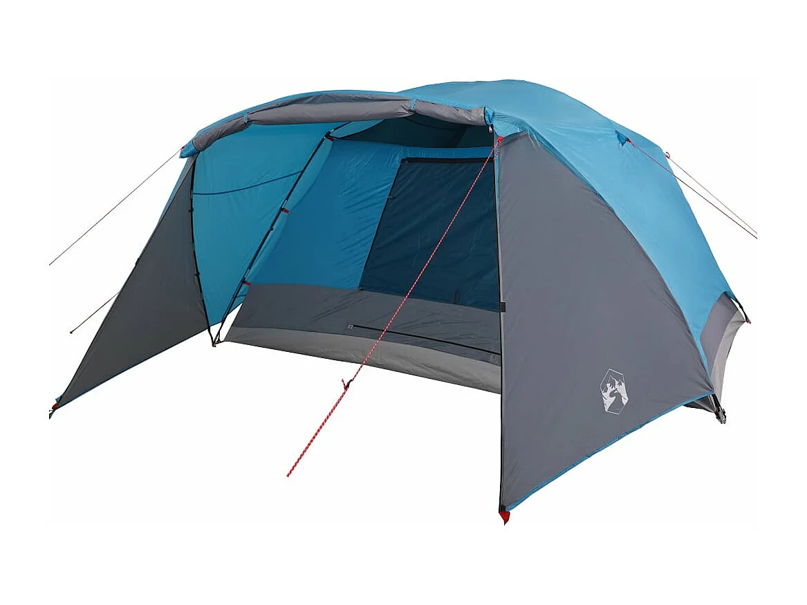 Tonnelle -Tente familiale avec porche 6 personnes bleu imperméable FR393870