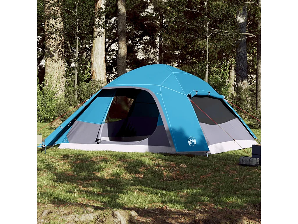 Tonnelle -Tente familiale à dôme 6 personnes bleu imperméable FR393532