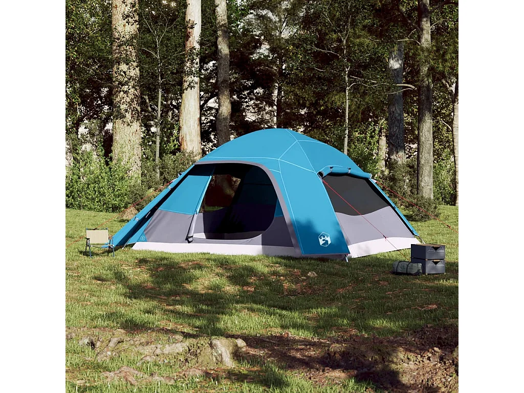 Tonnelle -Tente familiale à dôme 6 personnes bleu imperméable FR393532