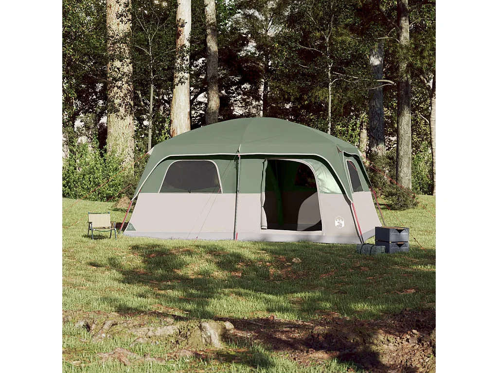 Tonnelle -Tente de cabine familiale 10 personnes vert imperméable FR812373