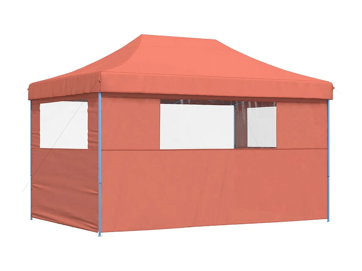 Tienda de fiesta plegable Pop-Up 3 paredes laterales terracota ES720806