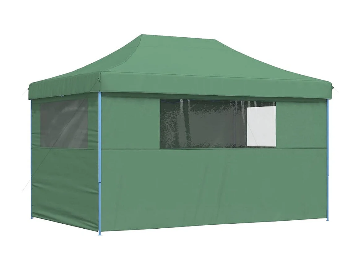 Tonnelle -Tente de réception pliable escamotable 4 parois latérales vert FR209901