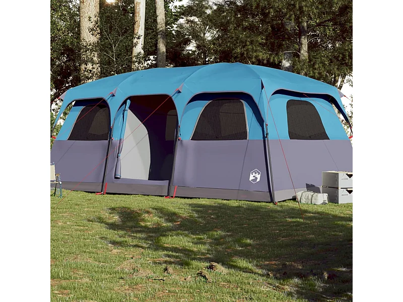 Tenda familiar estilo cabana para 9 pessoas impermeável azul PT836607